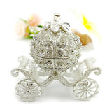 Maxbell Metal Rhinestone Jewelry Trinket Box Pumpkin Carriage Shape Craft Home Decor