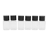 Max 6 Pieces Clear Refillable Empty Essential Oil Makeup Bottle 10ml Black Cap