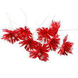 Max 10xHandmade Crystal Artificial Edelweiss Flowers Bridal Hairpiece Red