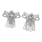 Max Maxb 2 Pieces Rhinestones Appliques  Sew On Tassel Patch DIY Clothing Decoration