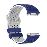 Maxbell Soft Silicone Strap Band Sport Bracelet for Ionic Smart Watch Blue-White