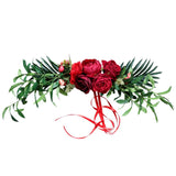 Max Artificial Silk Flower Decor for Wedding Home Chair Door Ornaments Red