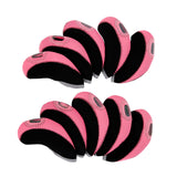 Maxbell 10Pcs Golf Irons Head Cover Set with Transparent View Windows Replacement black and pink