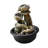Maxbell Indoor Waterfall Fountains Mini Waterfall Flowing Water Ornament Waterscape Style A