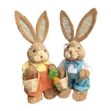 Maxbell Straw Bunny Figurine Easter Decoration for Farmhouse Desktop Holiday Gifts