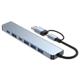 Maxbell 7 in 1 USB C Hub with 4 USB 2.0 Ports Aluminum Alloy for Mouse PC Keyboard