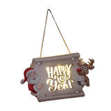 Maxbell Window Hanging Sign Pendant Christmas LED Lights Plaque for Indoor Farmhouse 25x14.5x2.4cm StyleD