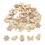 Maxbell 50x Assorted Natural Rustic Wood Slices Wooden Shapes Pieces, for Wedding Centerpiece, DIY Wood Arts Projects, Table Scatters, Country Style Decor