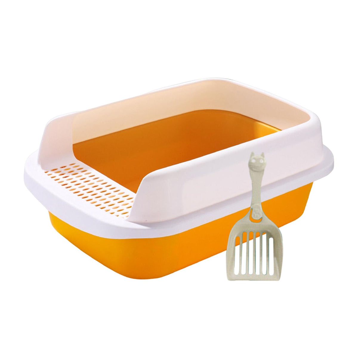 Maxbell Cat Litter Box Potty Toilet Removable Large Pet Litter Tray Easy to Clean Medium Yellow