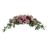 Max Artificial Flower Door Lintel Wreath Garland Window Door Decor Pink