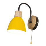 Maxbell Wall Lamp Wall Sconce Pendant with Pull Chain Switch for Cafe Bedside Indoor Yellow Lampshade