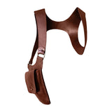 Maxbell PU Leather Hidden Underarm Shoulder Bag Pocket for Cosplay Steampunk Parties Red Brown