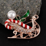 Maxbell Rhinestone Crystal Christmas Snowman&Scepter Brooch Pin Xmas Gifts Scepter