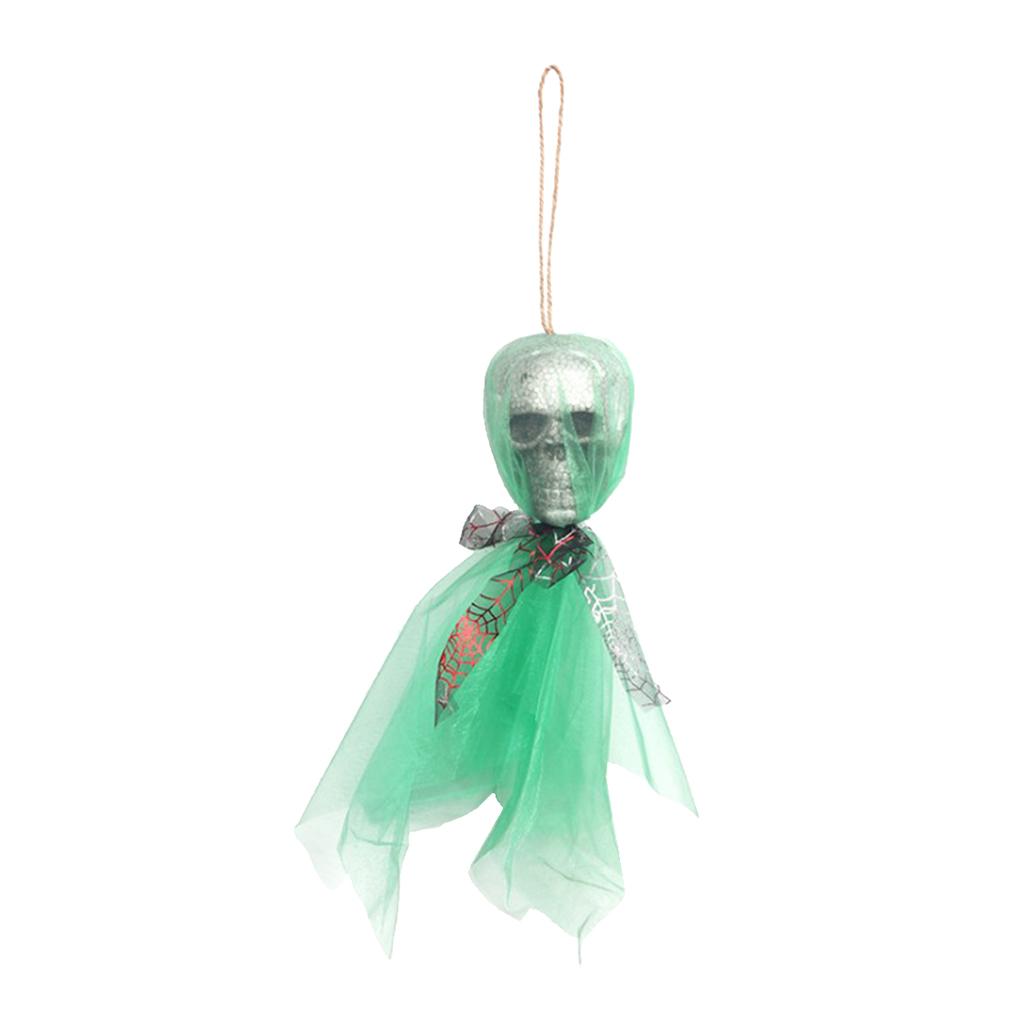 Max 1 Set Halloween Skull Hanging Decorations Haunted House Decor Green