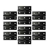 Maxbell 10Pcs Metal Hinges Closing Hinge Connectors for Closet Cabinet Wooden Box Black