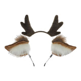Maxbell Deer Antlers Headband Cute with Ears Headdress Headpiece Headwear Brown