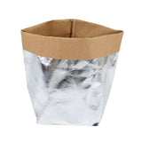 Max Washable Kraft Paper Bag Plant Flowers Pot Storage Bag 13x13x23cm Silver