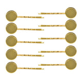 Max 10 Pieces Hairpin Hair Clips Hairpin Base Setting Cabochon Cameo Tray gold