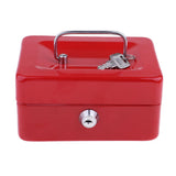 Max Practical Mini Cash Money Box Stainless Steel Security Lock Safe Metal Red