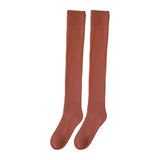 Maxbell 50cm Winter Over Knee Long Socks Women Long Stockings Warm Thigh High Socks Orange