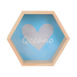 Max Maxb Hexagonal Wall Shelf Kids Room Decorative Display Rack Blue Heart(S)