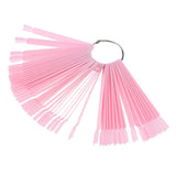Max Maxb 50pcs Nail Art False Tips Sticks Pink Color Card Practice Display Fan Board