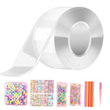 Maxbell Clear Nano Tape with Stickers Double Sided Removable for Classroom DIY Craft Beads Set