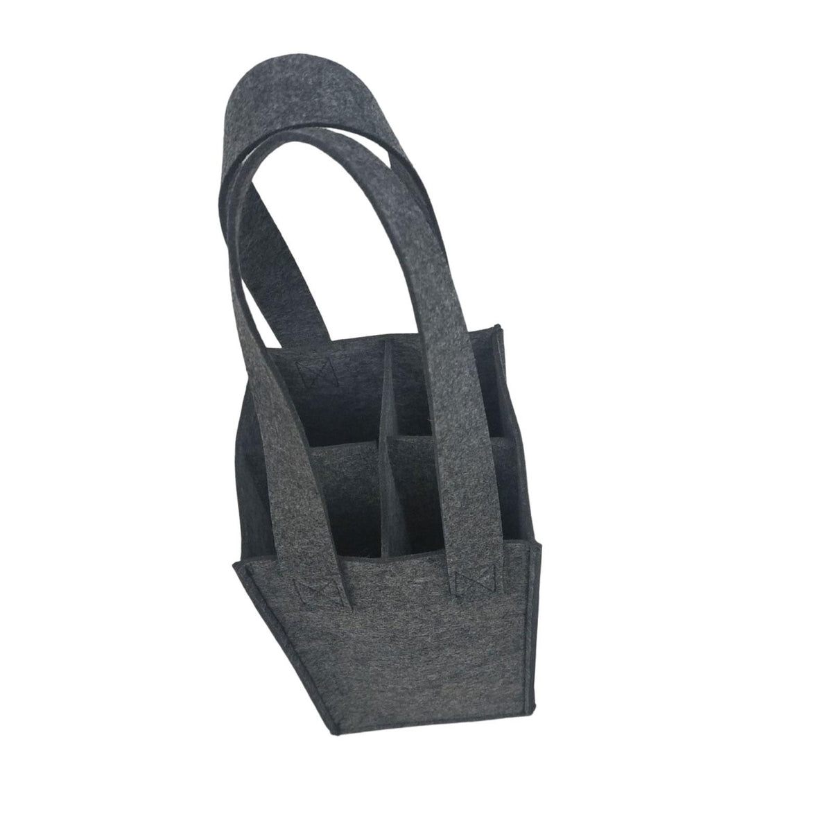 Maxbell felt Bottle Carrier with Compartment reusable for Gift Birthday Wedding dark gray and four