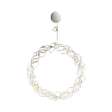Maxbell Metal Circle Lights Round Fairy Lights for Home Decor Silver