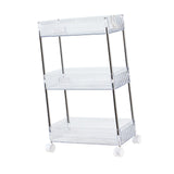 Maxbell 3 Tier Rolling Storage cart Roller Rack for Kitchen Bedroom Hallway clear