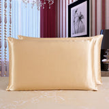 Max Mulberry Silk Pillowcase Both Sides Pillow Case Cover Queen Size Zipper Champagne