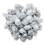 Maxbell 100x Mini Foam Rose Head Artificial Flowers DIY Garland Bouquet Decor Gray