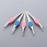 Maxbell 5x Stainless Slant Flat Tweezers for Eyebrow Shaping Facial Hair Removal 02