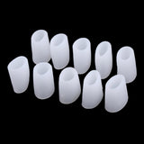 Max 5 Pairs Silicone Toe Sleeves Cushion Protectors for Feet Corn Eye Care White