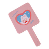 Maxbell Compact Handheld Mirror Single Sided Square Gift for Women Girls Pink