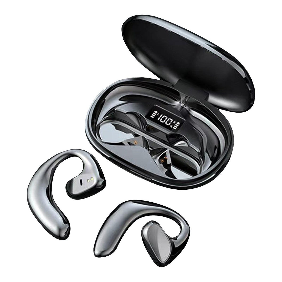 Maxbell Air Conduction Headphones Lightweight for Running Hiking Workout Black