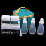 Maxbell 6pcs Seasoning Bottle Set, Plastic Storage Jar Compact Spice Container Box for Kitchen BBQ Camping Picnic