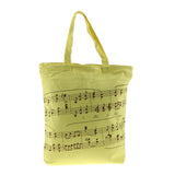 Maxbell Women Girls Casual Music Notes Tote Shopper Bag Shoulder Handbag Yellow