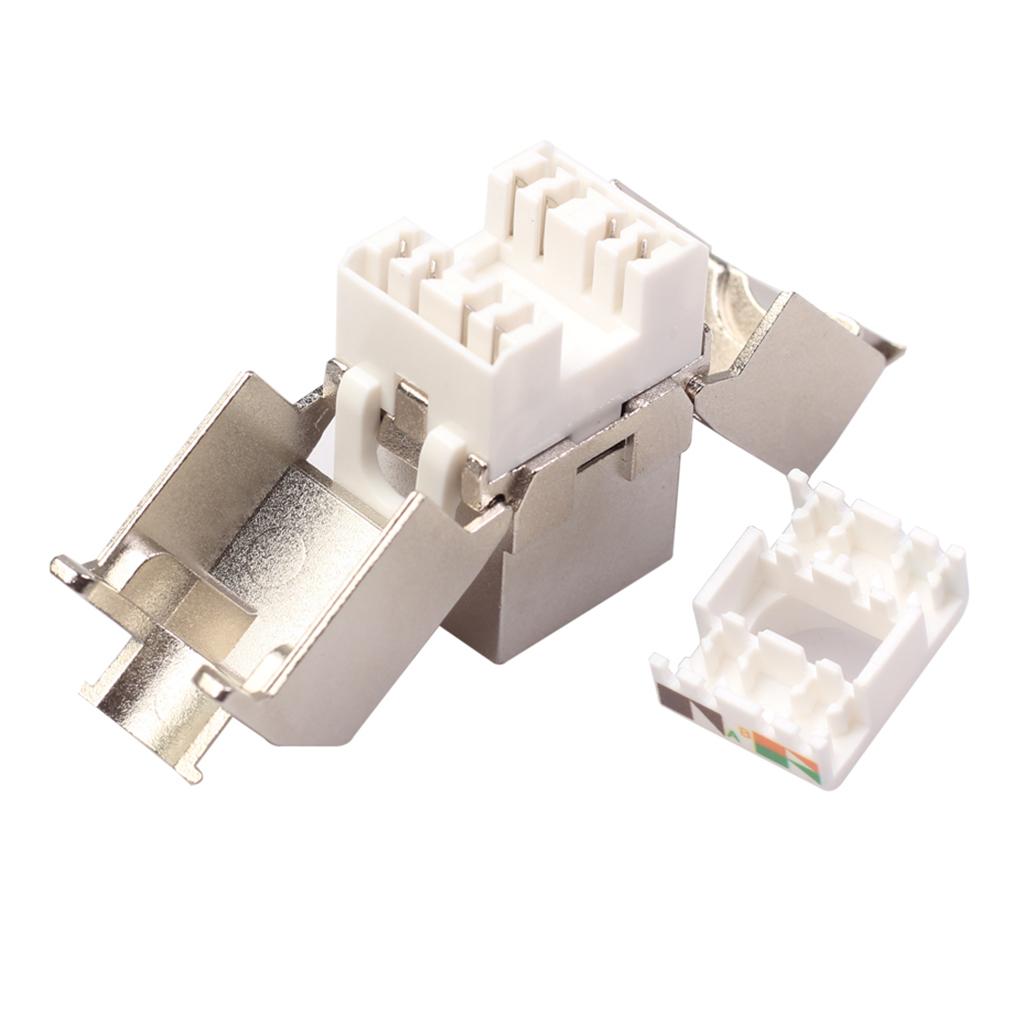Max Cat6 RJ45 Wall End Plug Keystone Jack Shielded Module Modular Female Adapter