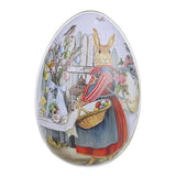 Maxbell Bunny Printing Easter Eggs Shaped Candy Box Delicate Metal Eggshell Colorful Style C