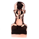 Maxbell Male Mannequin Head Bust Display Stand for Wigs Hair Hat Glasses Jewelry Rose Gold
