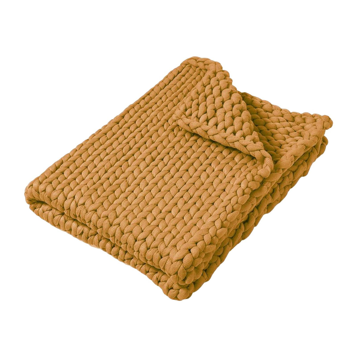 Maxbell Handmade Chunky Knit Blanket Knitted Blanket for Living Room Bedroom Decor Brown