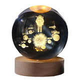 Maxbell Galaxy Crystal Ball Night Light Desktop Lamp Dinner Table Office Dorm Home Space Man