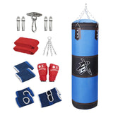 Maxbell Unfilled Bag Hand Guards Fillable Punching Bag for Home Gym Adults Taekwondo Blue 120cm