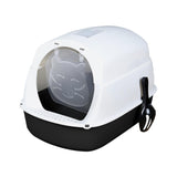 Maxbell Cat Litter Box Easy to Clean with Scatter Shield Splash Proof with Door Black