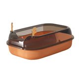 Maxbell Cat Litter Box Portable Cat Sandbox Pet Litter Tray High Sided Splashproof Orange
