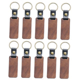 Maxbell 10x Wood Keychain Blanks Printed with Key Tags for Birthday Decoration Car Rectangle