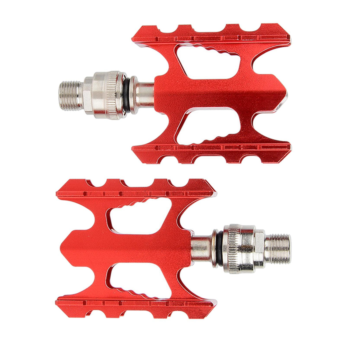 Maxbell 2Pcs Aluminum Body Folding Bike Pedals Road Bike Platform Cycle Replacement Red