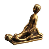 Maxbell Brass People Figurine Crafts Posture Figure Funny for Bedroom Decoration StyleB