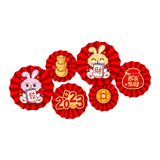 Maxbell Chinese Decoration Wall Sticker Decals Paper Flowers Fan for Bedroom Decor style C